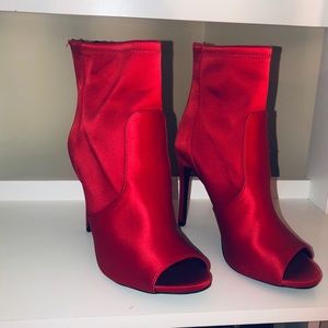 Red Satin Heels